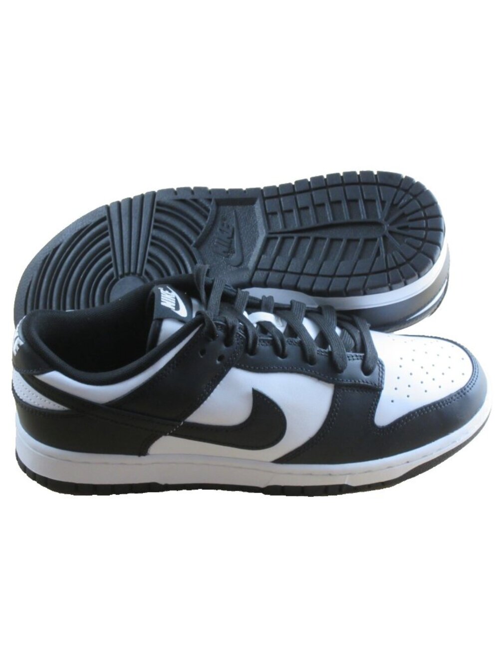 Nike Men's Dunk Low Retro White Black Panda 2 Tone Lace Up Shoes Size 10 NIB